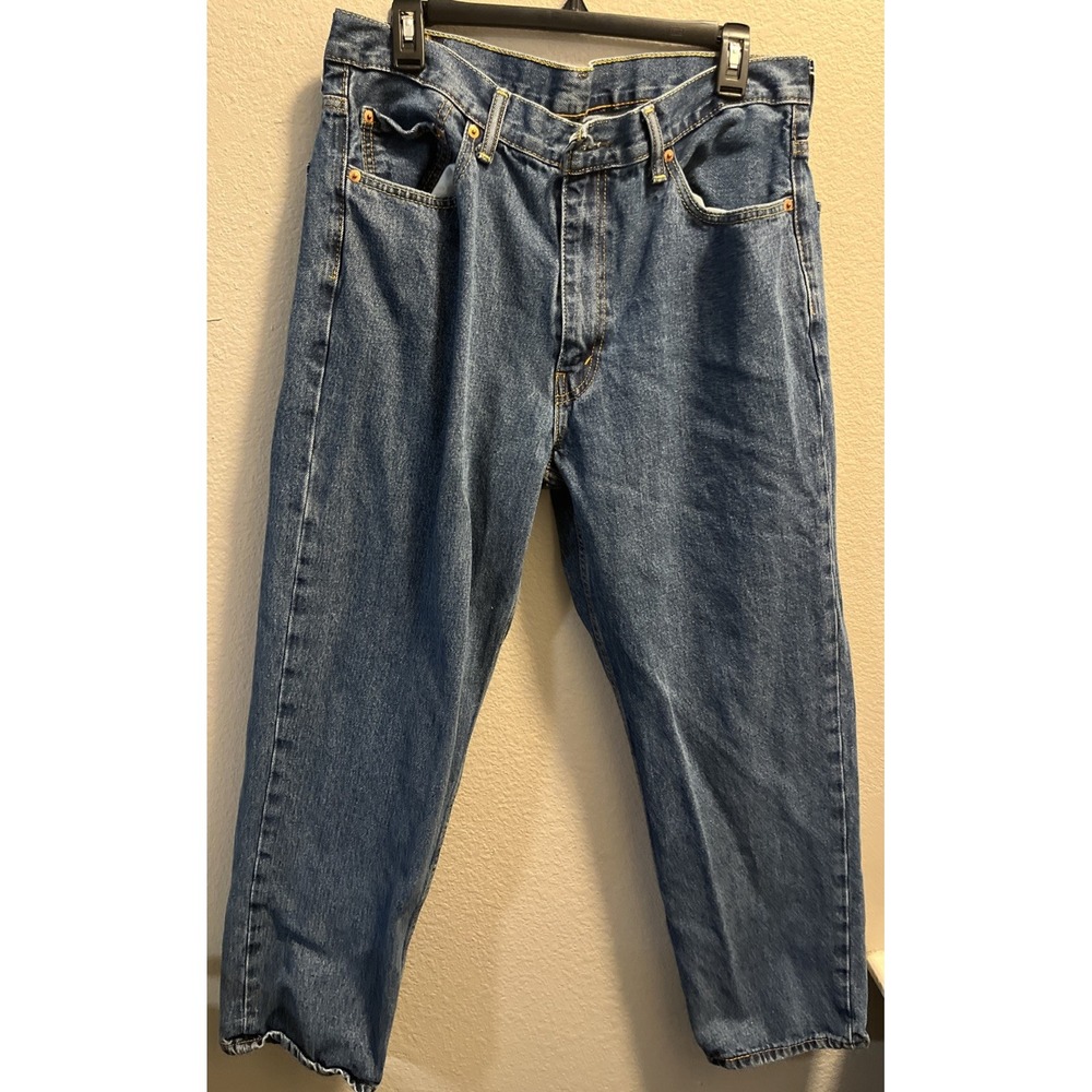Levis 550 Relaxed Fit Jeans Mens Size 36x30 Dark Wash Denim EUC
